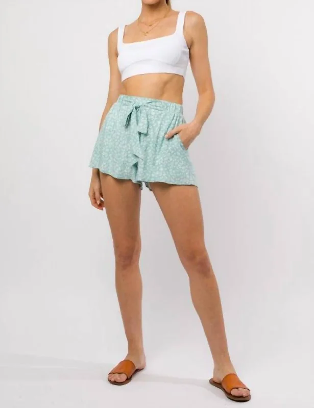 Denim Women Shorts with Distressed Details for a Casual VibeThe Daisy Shorts In Sage White