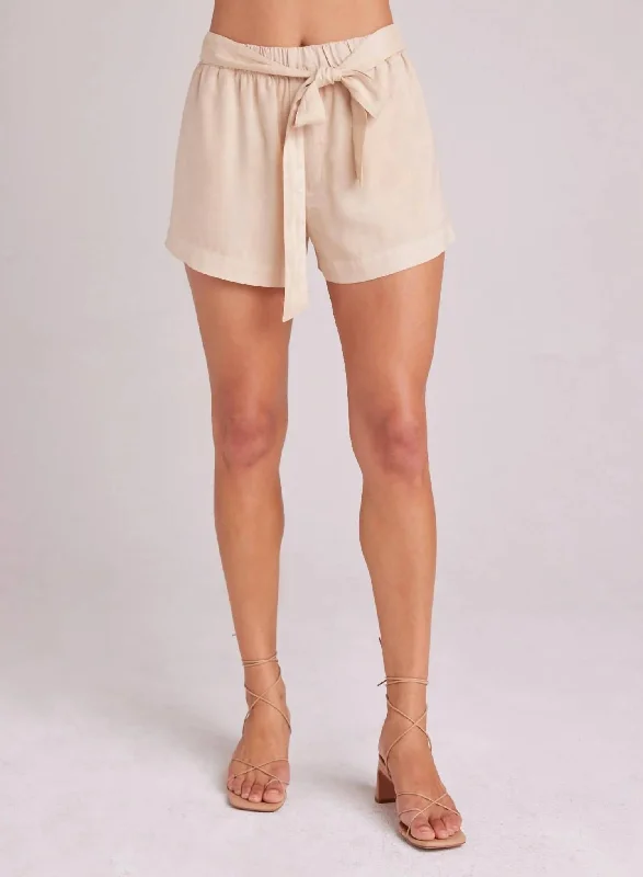 Leather Look Women Shorts for an Edgy and Chic StyleTie Front Short In Summer Khaki