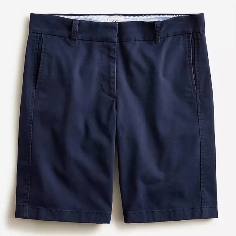 Belted Women Shorts to Enhance the WaistlineWomen's 10" Bermuda Stretch Chino Short In Navy