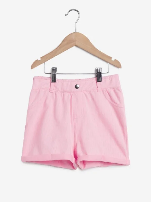 Tie - Waist Women Shorts for a Customizable FitY&F Kids Light Pink Striped Shorts