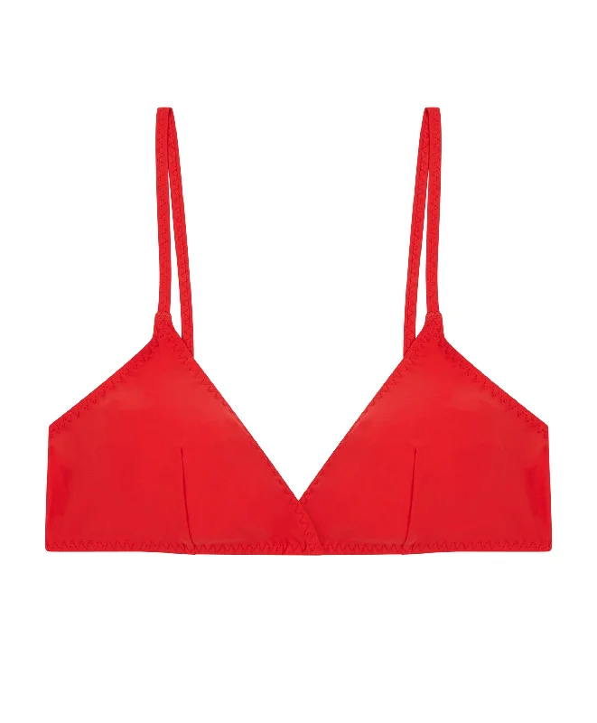 Long - line bikini top for added support and a fashionable lookcrossover bikini top