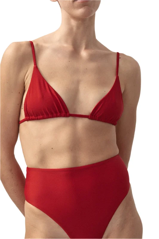 UV - protection bikini for safe sun exposure during beach daysTriangle Top | Vermilion Red