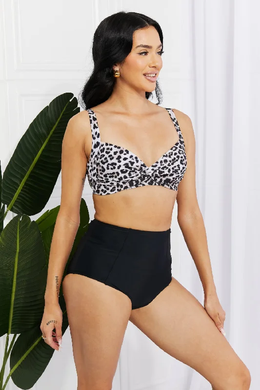 Take A Dip Twist High-Rise Bikini in Leopard