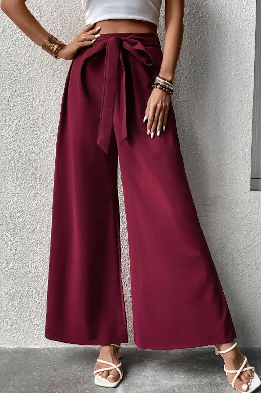 Tie Front Wide Leg Pants